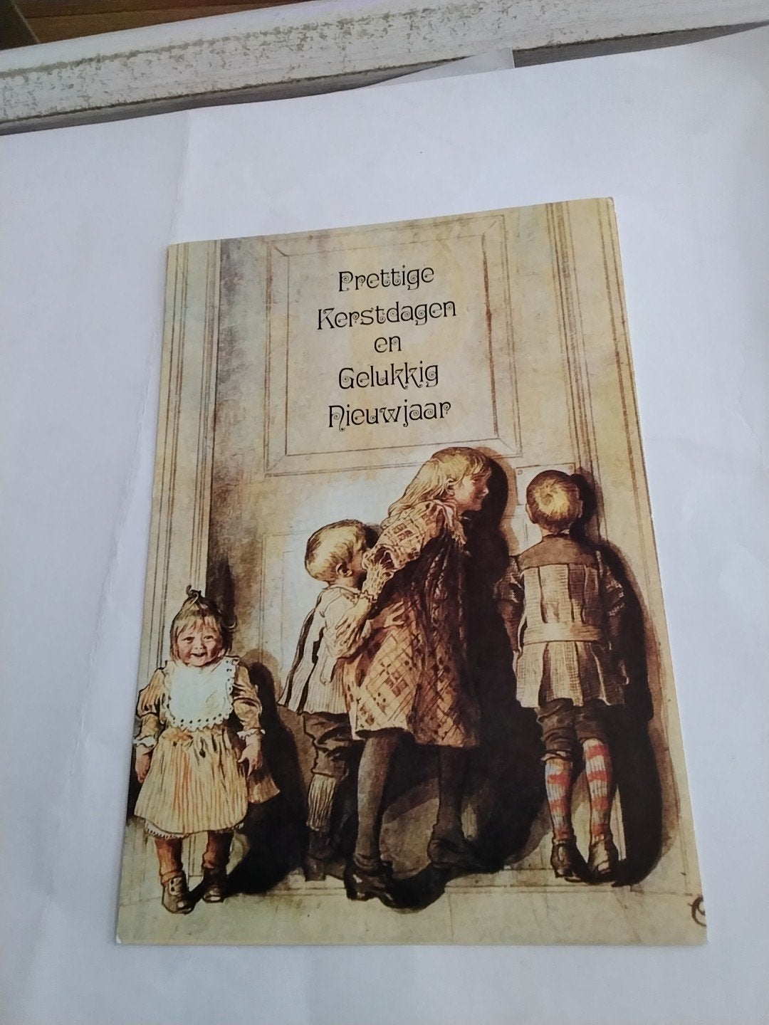 Oude Kerstkaart 'Prettige Kerstdagen en Gelukkig Nieuwjaar', Ophalen of Verzenden, 1960 tot 1980, Gelopen, Groningen