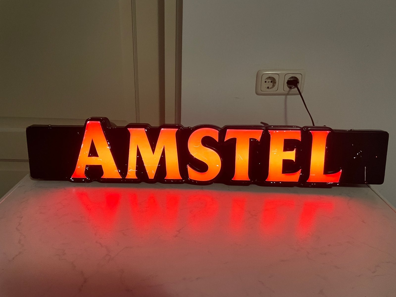 Origineel Amstel reclamebord / lichtreclame, Ophalen, Zo goed als nieuw, Lichtbak of (neon) lamp