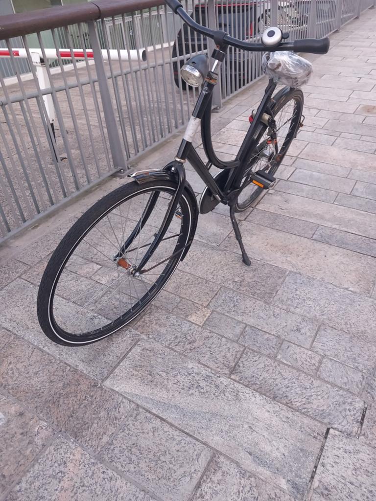 Zwarte stadsfiets met lage instap, Overige merken, Terugtraprem, Ophalen of Verzenden, 53 tot 56 cm