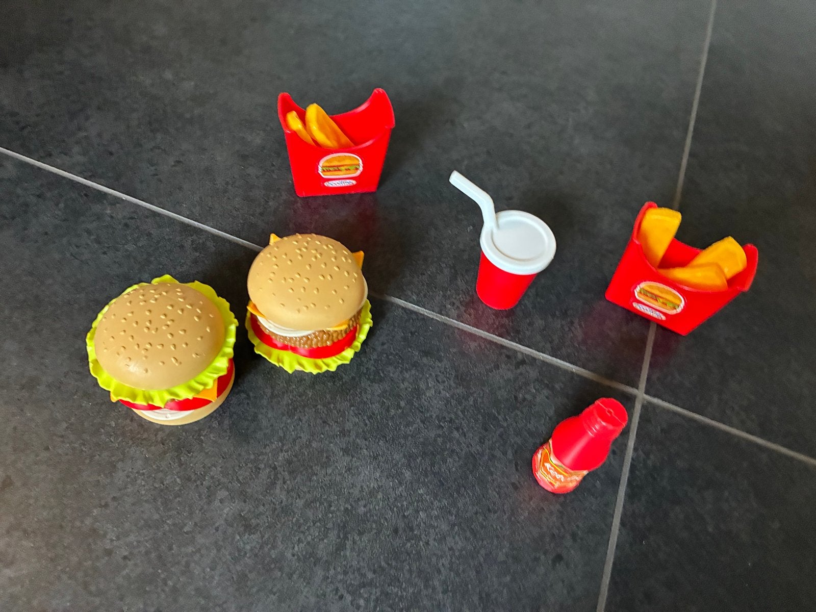 Speelgoed Fastfood Set - Hamburgers, Frietjes & Drankje, Ophalen of Verzenden, Gebruikt, Kunststof