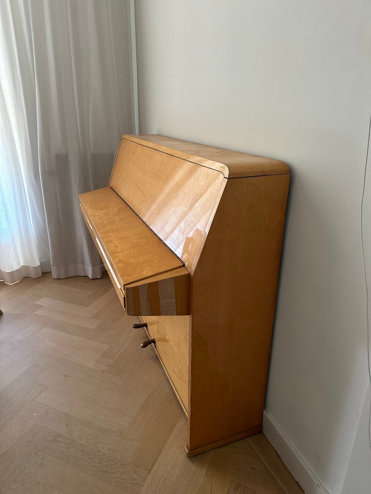 Gebruikte Rippen piano, lichtbruin, Ophalen, Gebruikt, Bruin, Piano