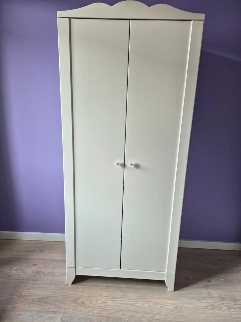 Witte kledingkast met planken en hangruimte, Ophalen, Met deur(en), Gebruikt, 50 tot 100 cm