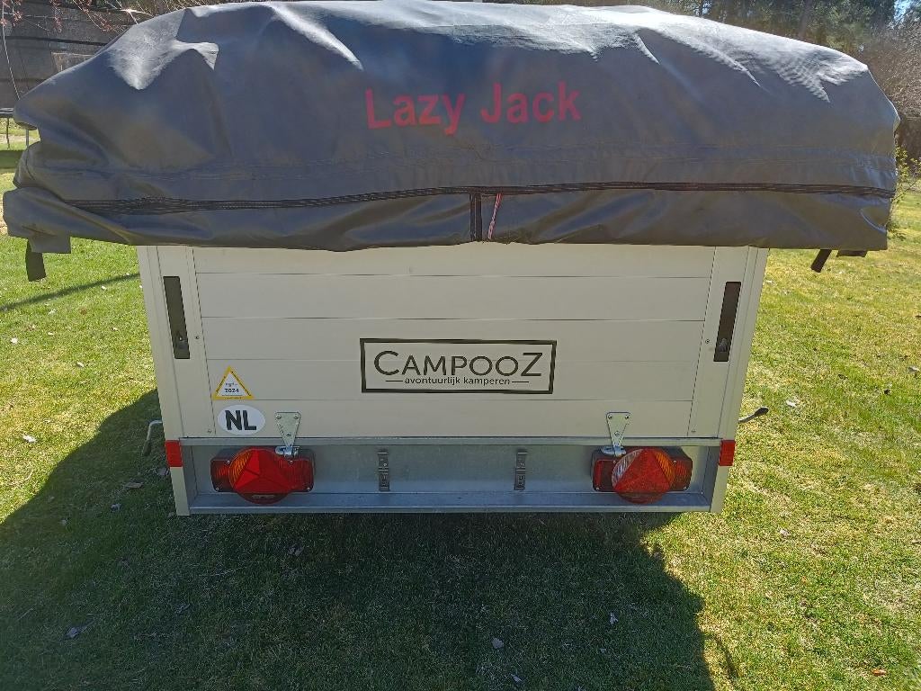 Campooz Lazy Jack 2018 met camping voortent, Caravans en Kamperen, Ophalen, Beige, Aanwezig, Campooz