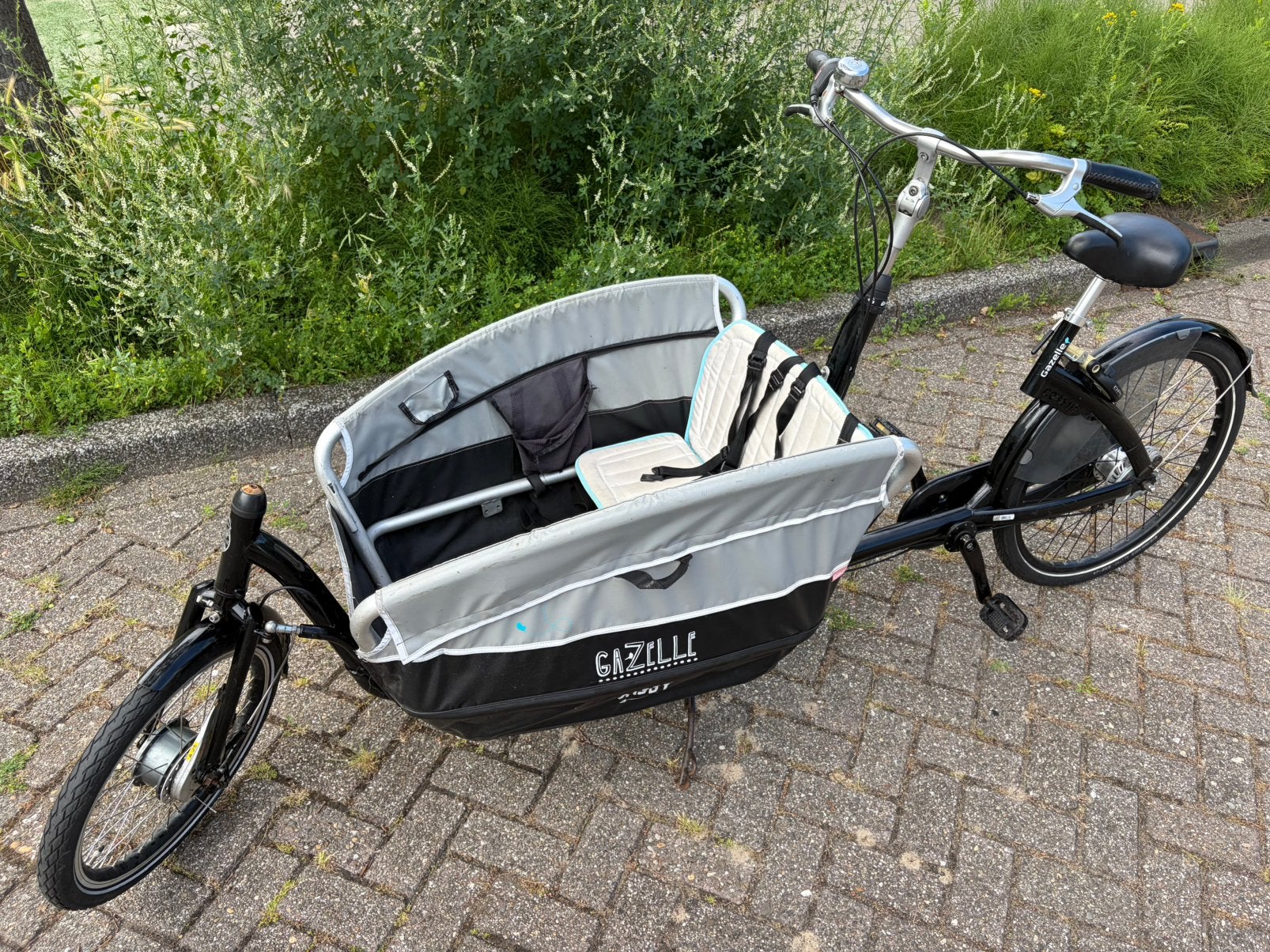 Gazelle cabby opvouwbare bakfiets smal op te bergen, Gebruikt, 3 kinderen, Opvouwbaar, Ophalen of Verzenden