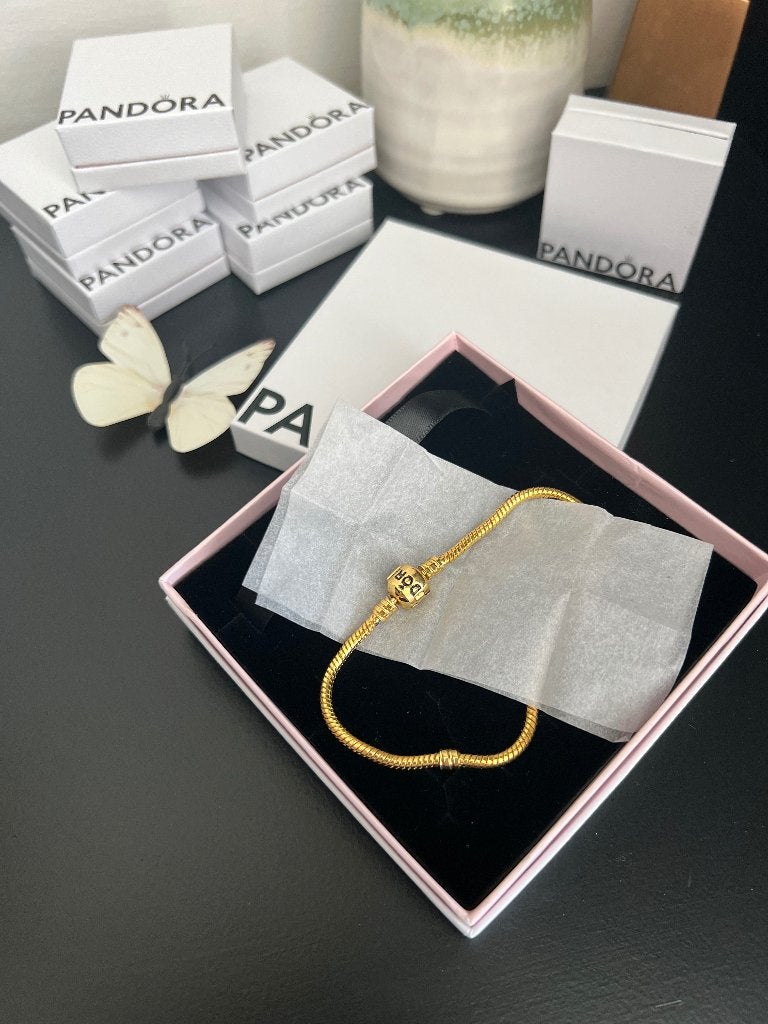 Pandora goud vergulde armband 20 cm, Ophalen of Verzenden, Zo goed als nieuw, Goud, Goud