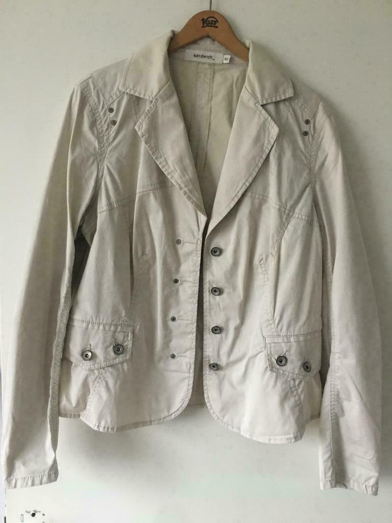 SANDWICH beige ongevoerd jasje maat 42, Kleding | Dames, Jasjes, Kostuums en Pakken, Beige, Maat 42/44 (L), Ophalen of Verzenden