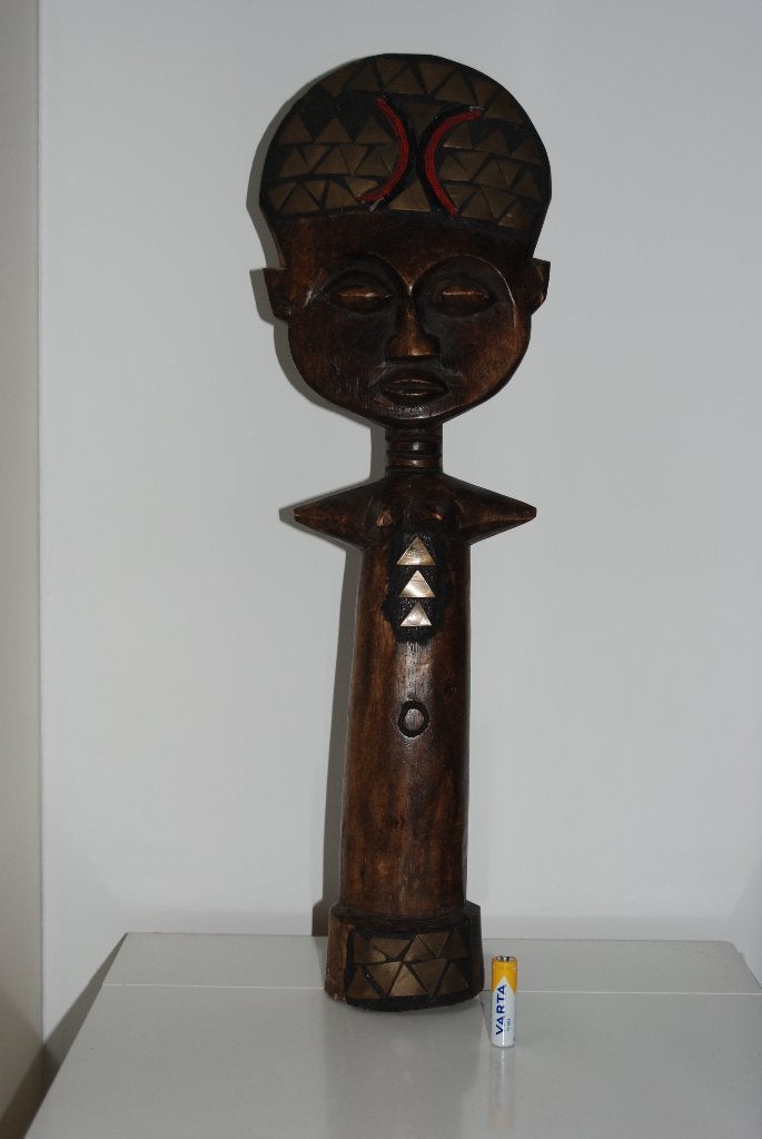 Vruchtbaarheidspop Benin Afrika, Bruin, Afrika, Versierd, Ophalen of Verzenden