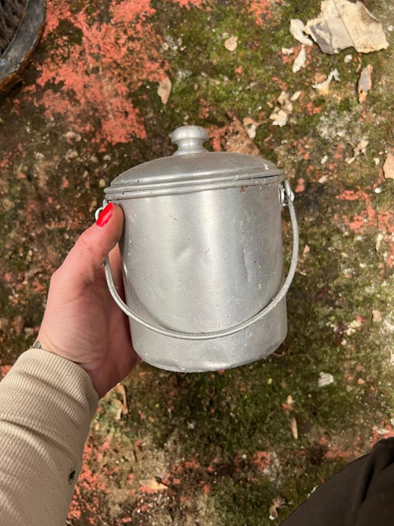 Vintage aluminium kookpotje met deksel - Brocante, Ophalen