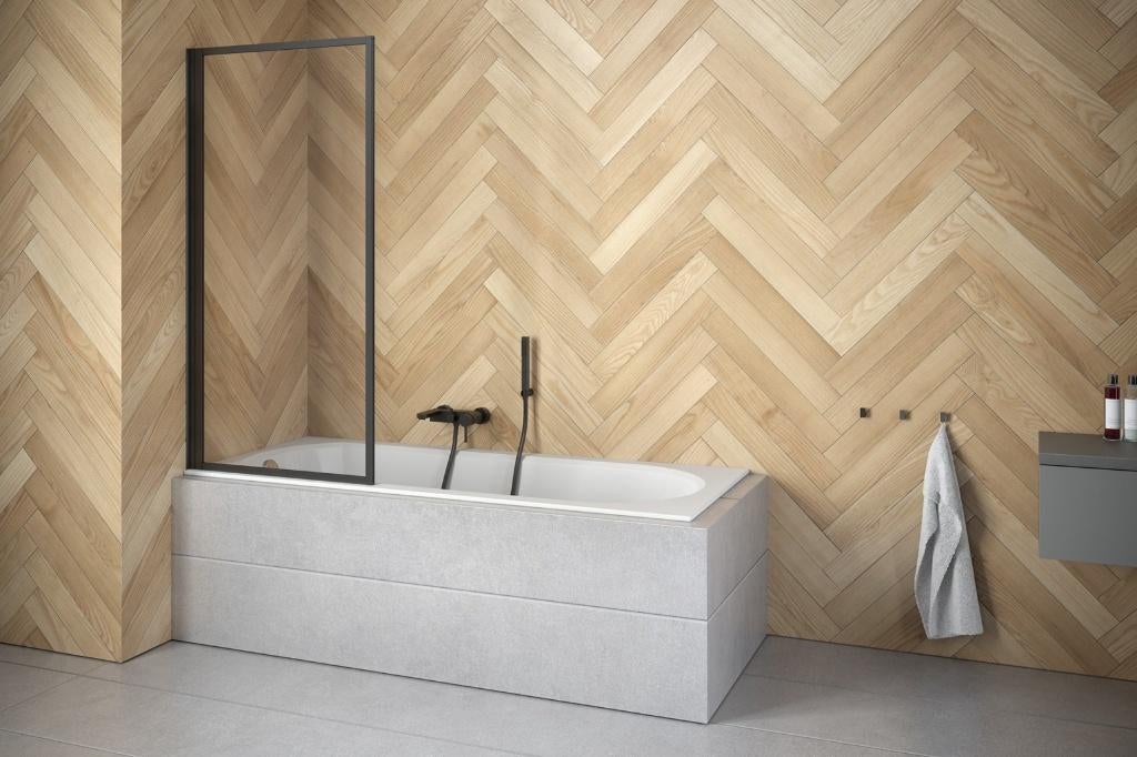 BADWAND ZWART MAT 70x140 cm, Ophalen, Nieuw, Glas