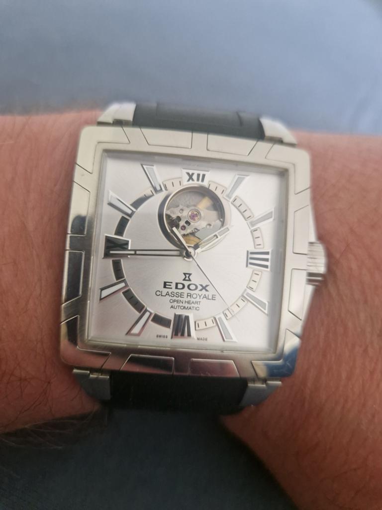 Edox Class Royale Automatic Open Heart - Zeldzaam & Perfect, Ophalen of Verzenden