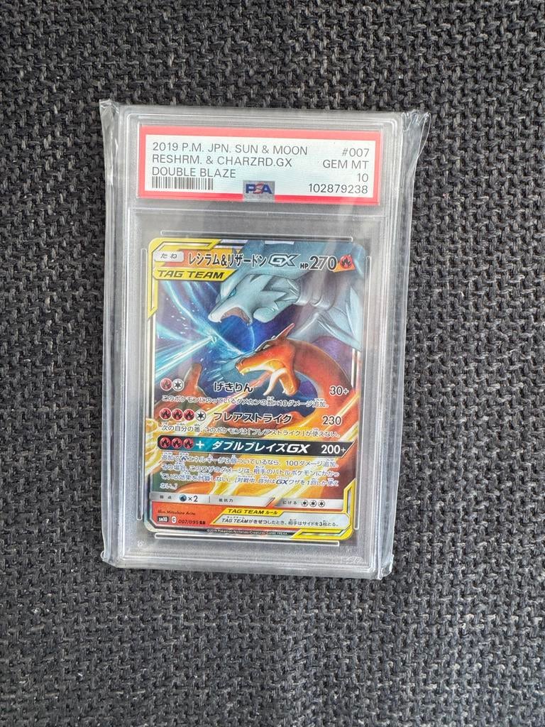 Pokémon Reshiram & Charizard GX PSA 10 GEM MT #007, Hobby en Vrije tijd, Verzamelkaartspellen | Pokémon, Ophalen of Verzenden