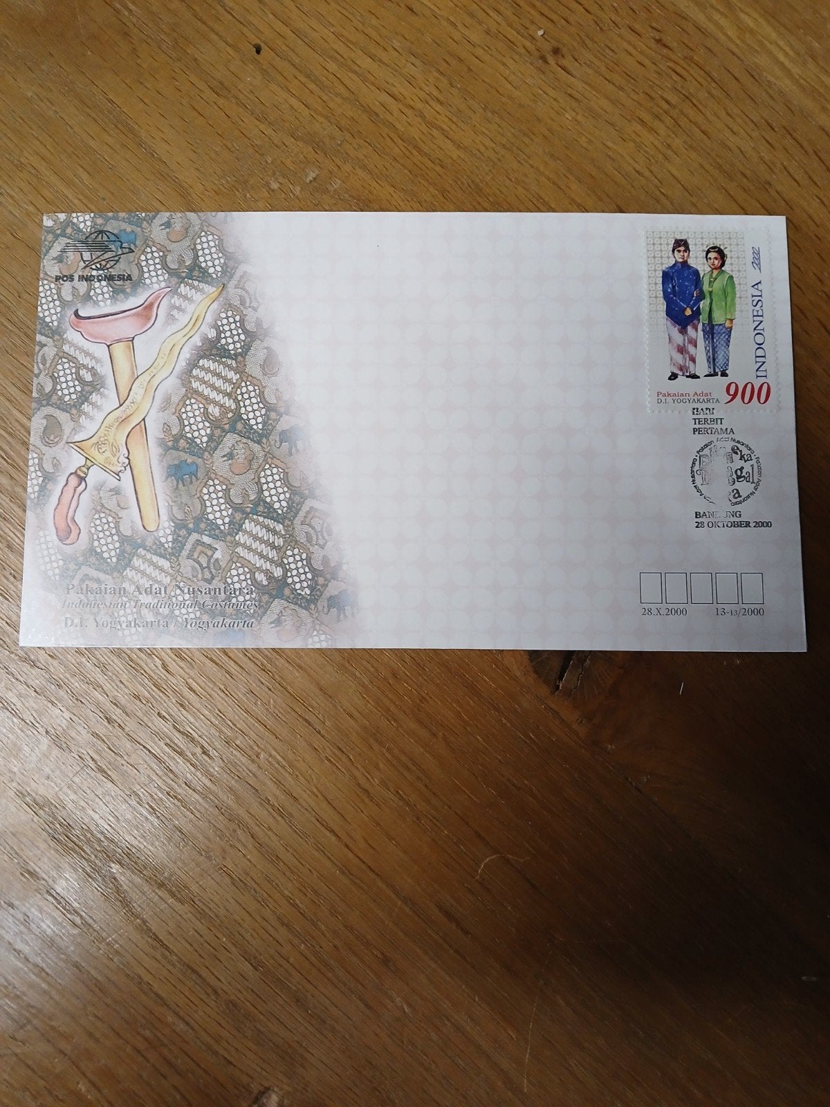 Indonesische Eerste Dag Envelop - Yogyakarta 2000, Ophalen of Verzenden, 1980 tot heden, Ongelopen, Buiten Europa