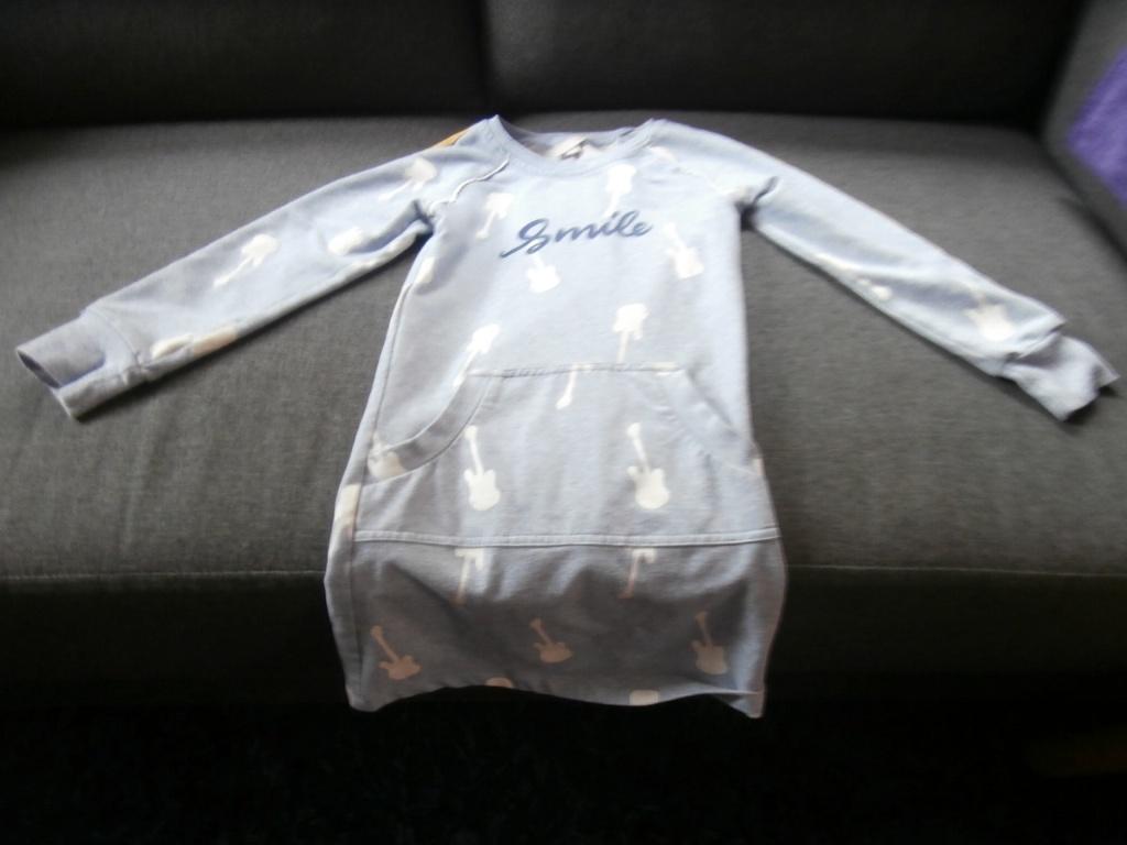 Jurk met gitaren blauw Little Miss Juliette maat 122 meisje, Kinderen en Baby's, Kinderkleding | Maat 122, Little Miss Juliette