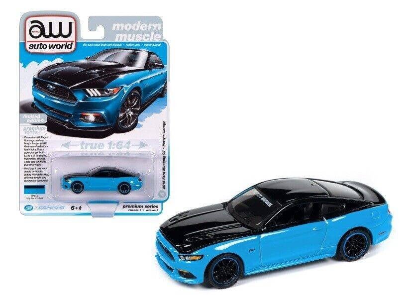 2015 Ford Mustang GT van Auto World 1/64 Petty's Garage, Ophalen of Verzenden, Nieuw, Auto