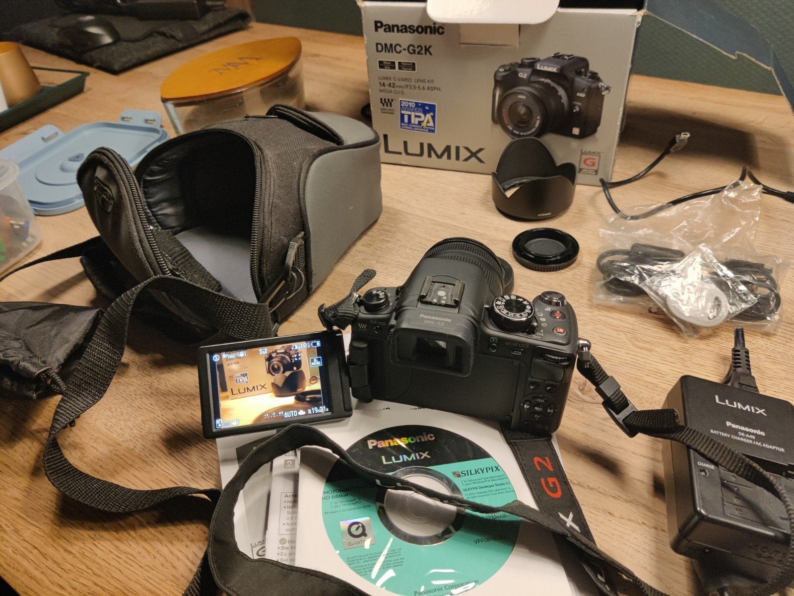 Panasonic Lumix DMC-G2K Systeemcamera met accessoires, Audio, Tv en Foto, Panasonic, Kantelbaar/draaibaar scherm, Ophalen of Verzenden