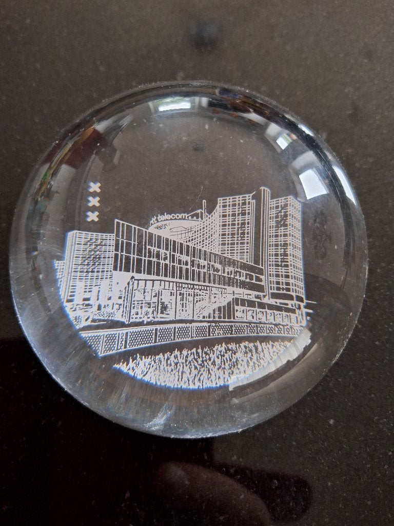 Amsterdam souvenir, kristallen bol, Verzamelen, Ophalen of Verzenden, Zo goed als nieuw, Kristal, Overige typen