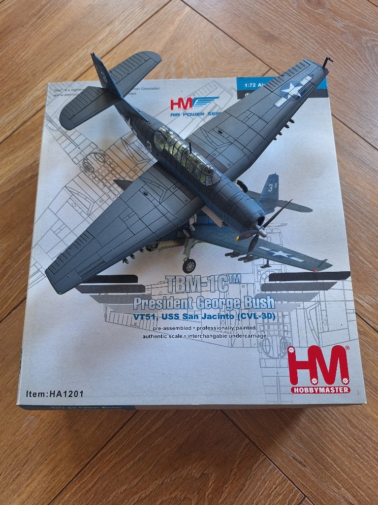 Diecast 1:72 1/72 Hobby Master TBM-1C President George Bush, Overige merken, 1:72 tot 1:144, Ophalen of Verzenden, Zo goed als nieuw