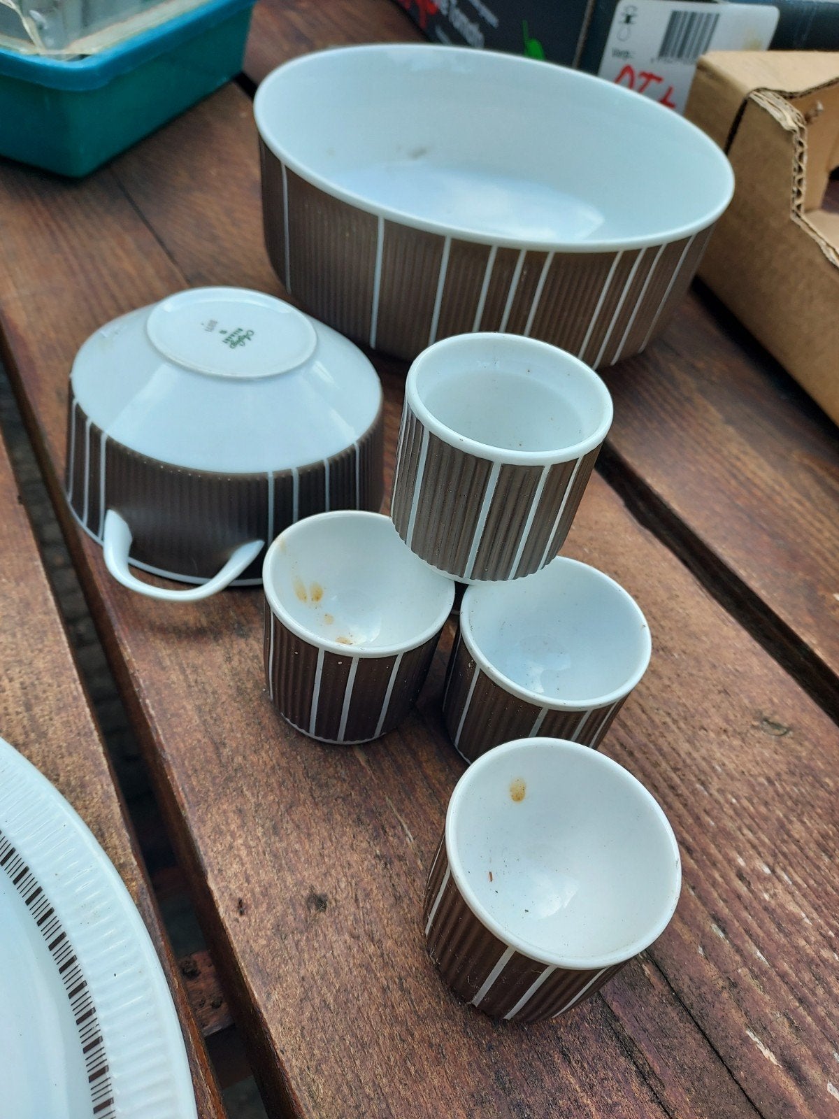 Arzberg cannelee bruin servies, Antiek en Kunst, Ophalen