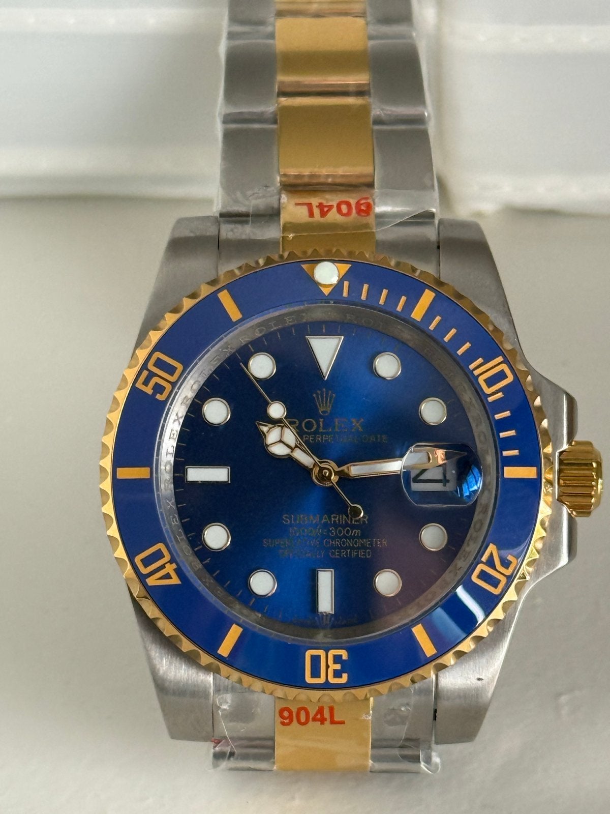 Rolex Submariner - Staal en Goud - Blauwe Wijzerplaat, Polshorloge, Ophalen of Verzenden, Zo goed als nieuw, Rolex