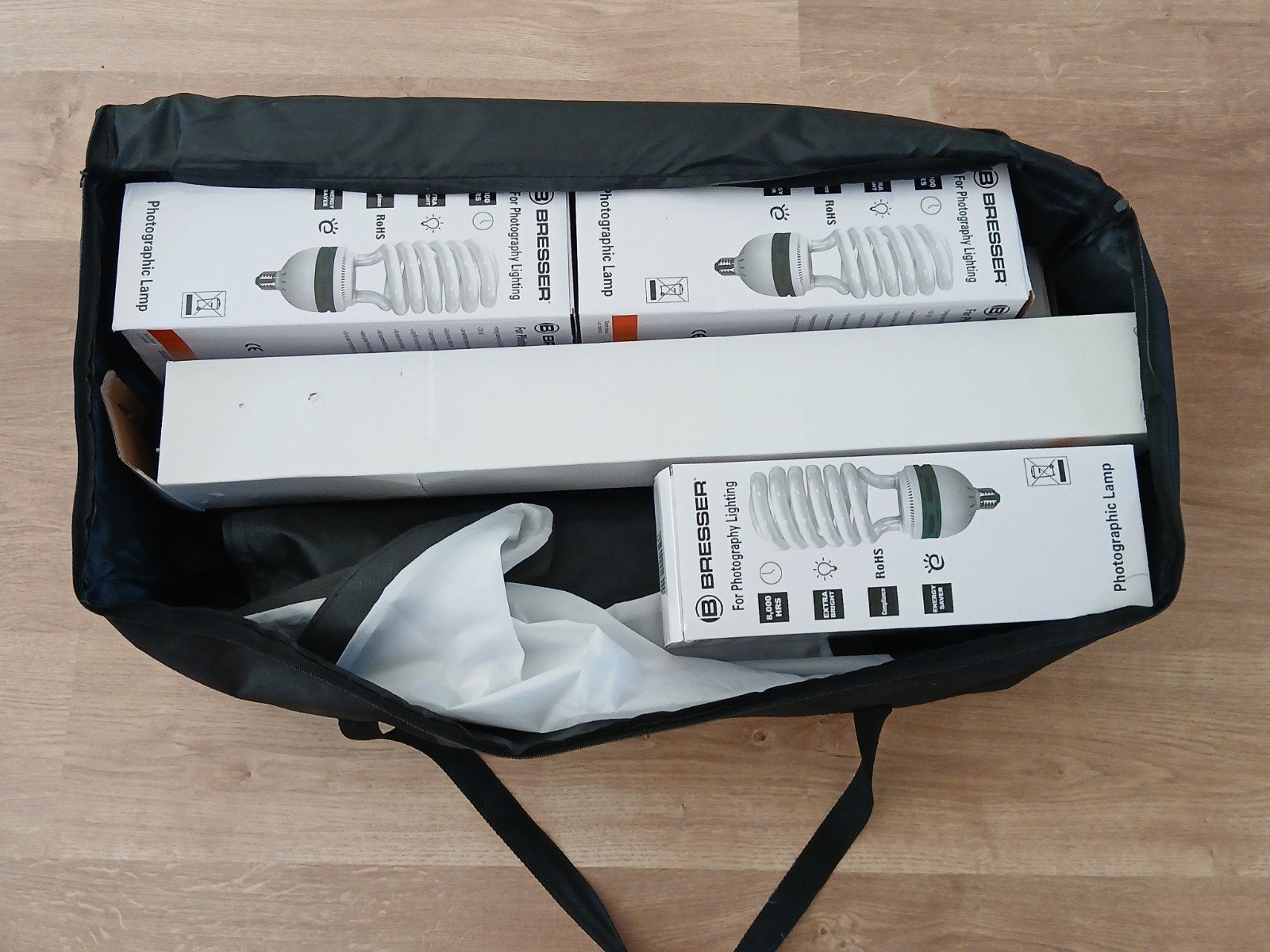 Bresser Daglicht Lampenset - 3 Statieven, Lampen & Softboxen, Ophalen, Zo goed als nieuw