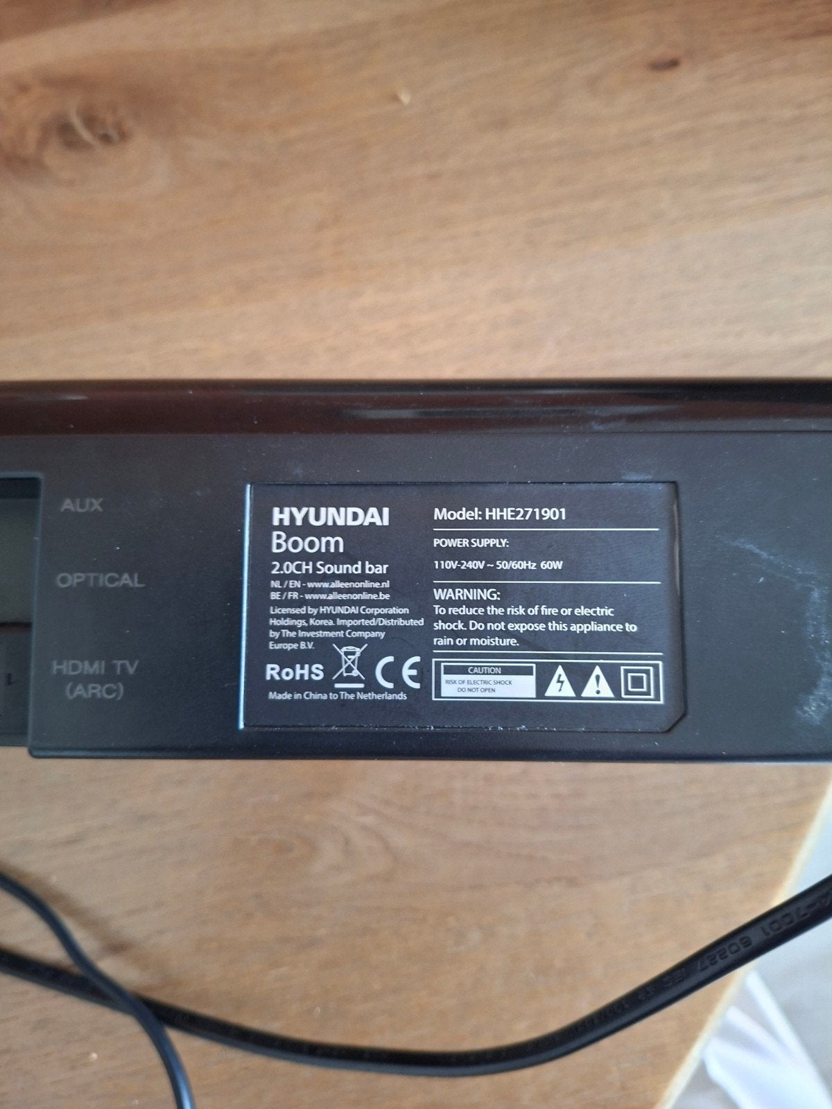 Hyundai Boom 2.0CH Soundbar HHE271901 met afstandsbediening, Ophalen, Gebruikt