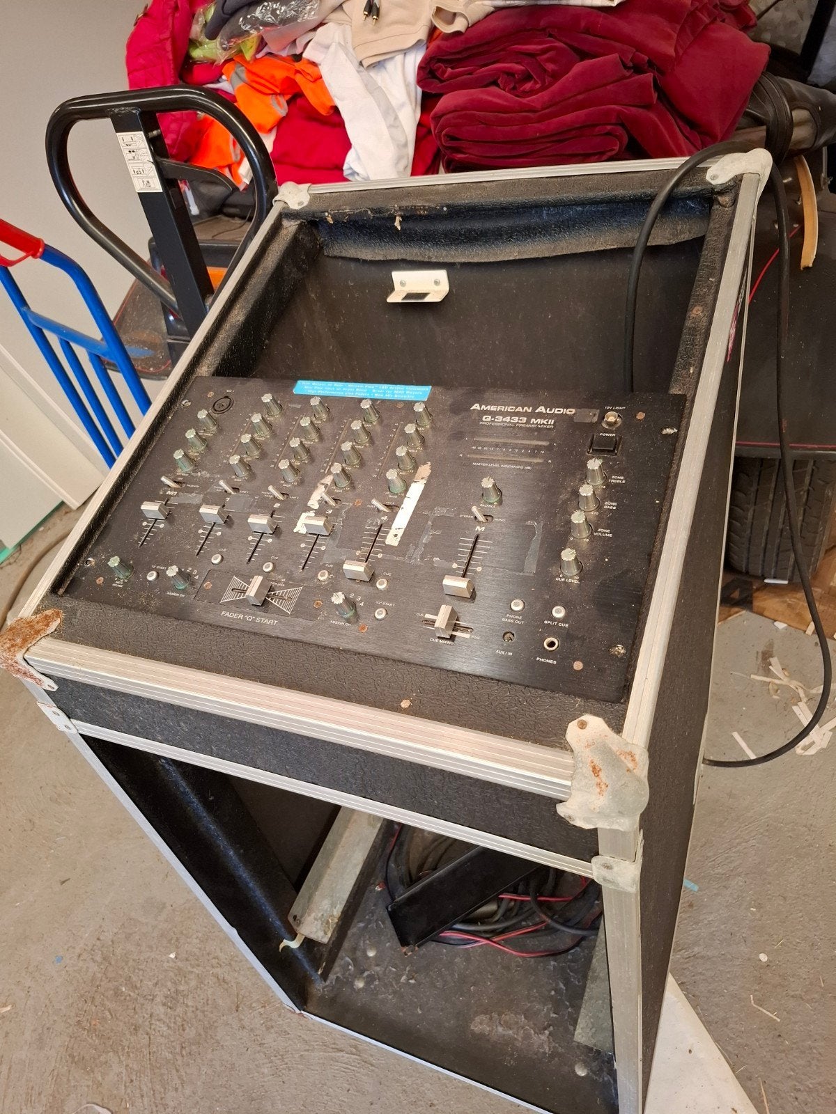 American Audio Q-3433 MK2 PreAmp Mixer in Flightcase, Ophalen of Verzenden, Gebruikt, Overige merken