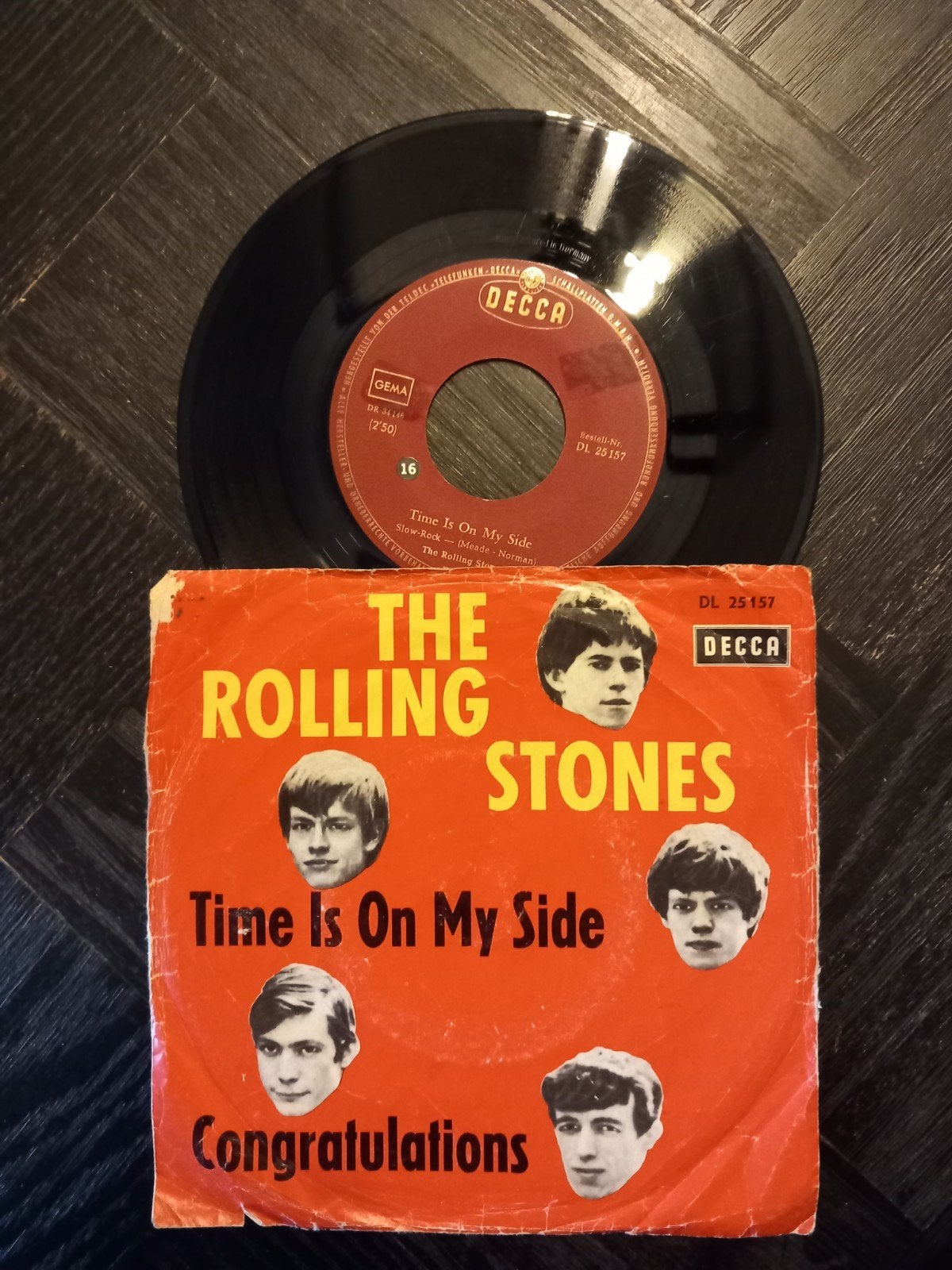 The Rolling Stones - Time Is On My Side / Congratulations, LP, Gebruikt, Originele persing, 7 inch