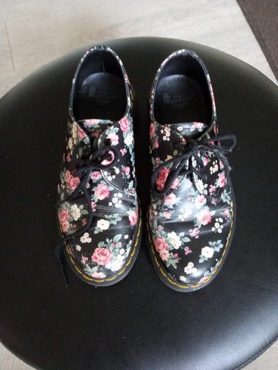 Dr. Martens 1461 Floral Smooth Schoenen, Schoenen met lage hakken, Zwart, Ophalen of Verzenden, Dr. Martens