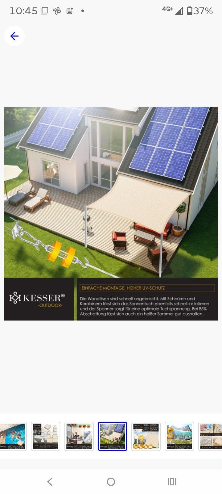 KESSER Outdoor Zonnescherm - HDPE, UV-bescherming, Overige typen, 450 cm of meer, Nieuw, Ophalen of Verzenden