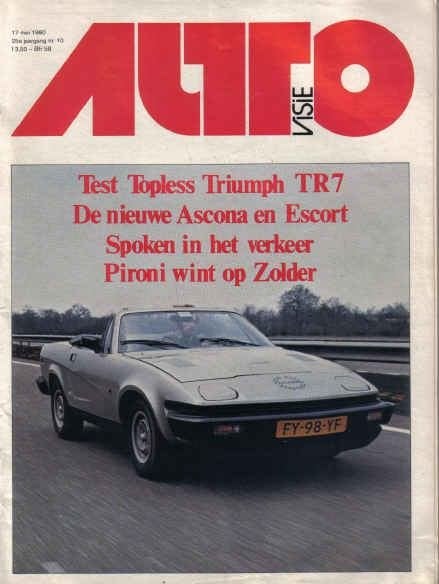 Autovisie 10 1980 : Porsche 928S - Triumph TR7 cabrio - Audi, Ophalen of Verzenden, Gelezen, Algemeen