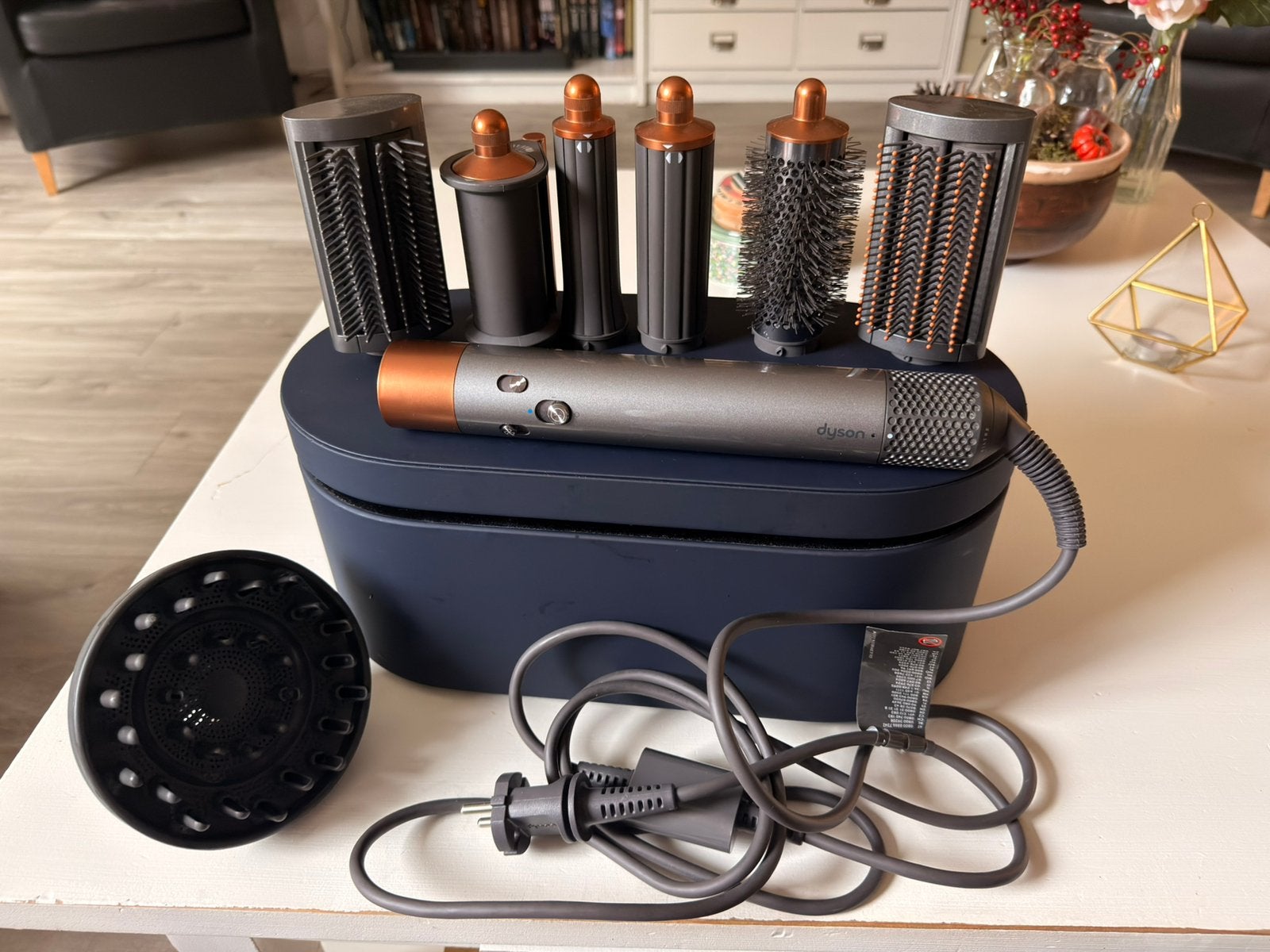 Dyson Airwrap Complete Long multistyler (Vinca Blauw/Rosé), Ophalen, Zo goed als nieuw, Föhn of Haardroger
