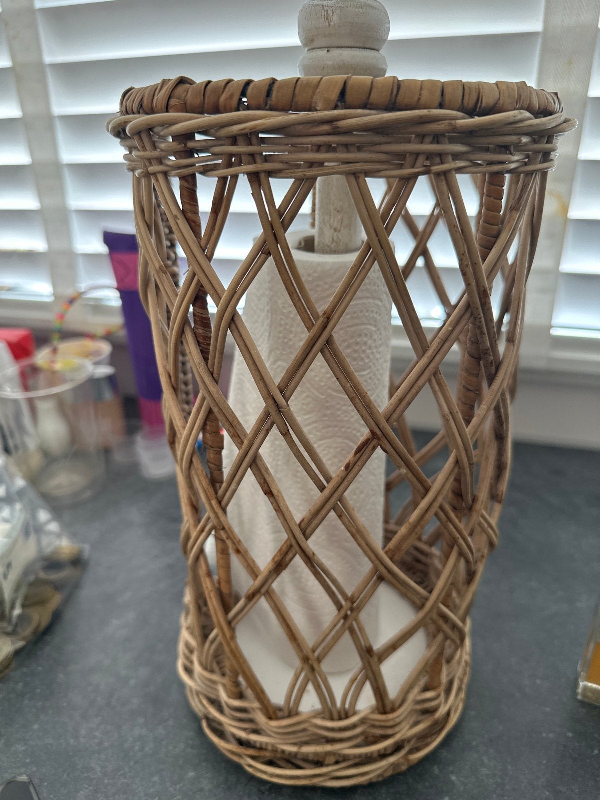 Rotan Keukenrolhouder - Stijlvol en Functioneel, Huis en Inrichting, Ophalen of Verzenden, Natuurlijk materiaal, Bruin, Overige typen