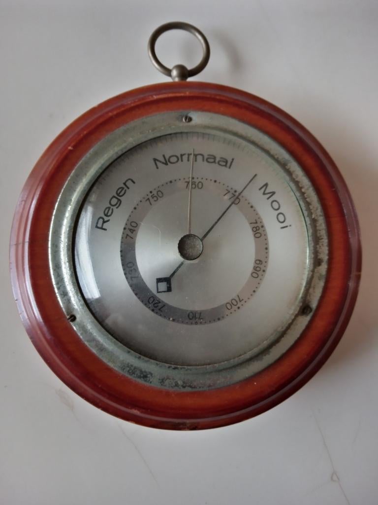 Antieke kersenhout/notenhouten  barometer, Antiek en Kunst, Ophalen of Verzenden