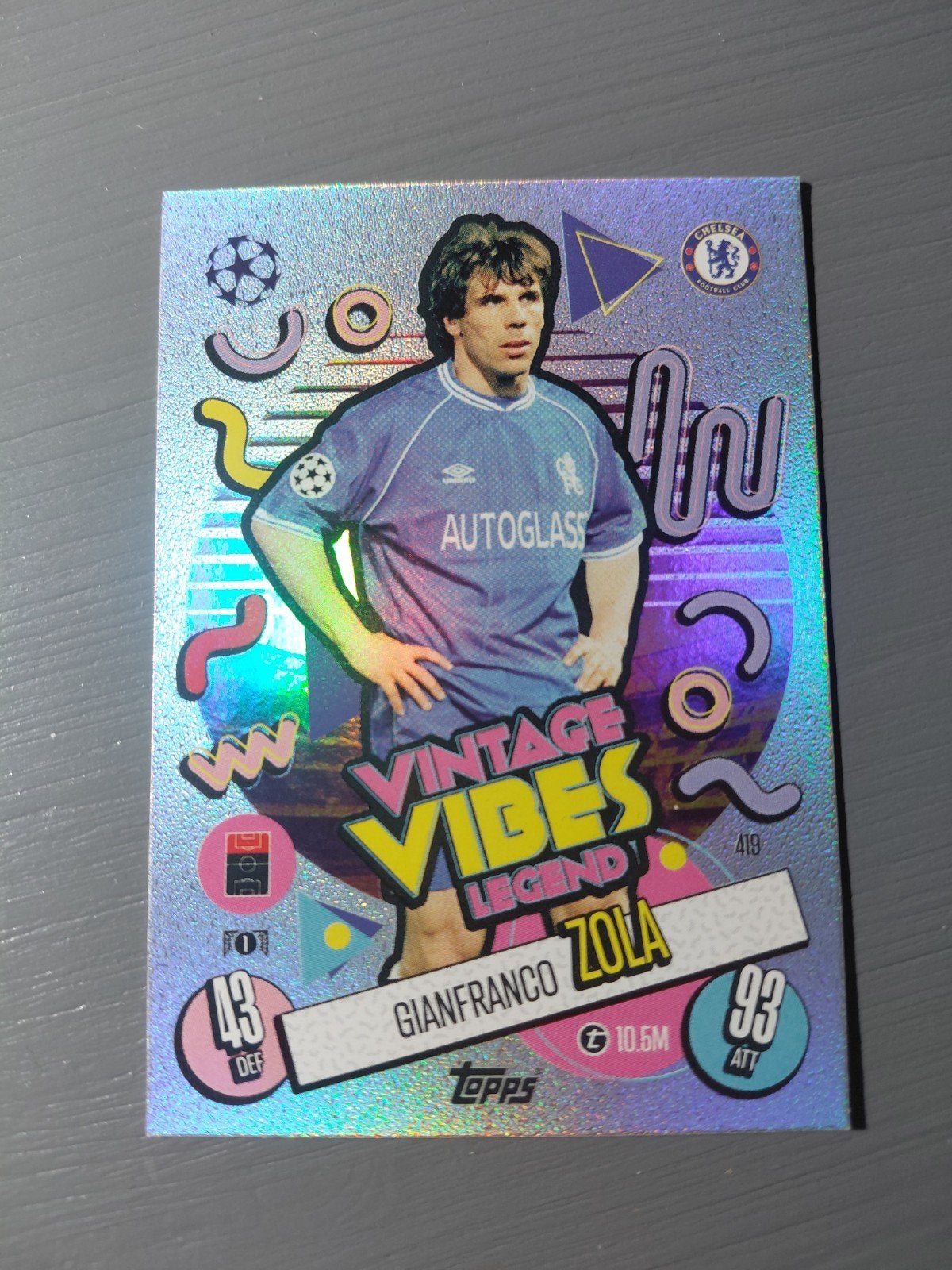 gianfranco zola (chelsea) vintage vibes legend topps, Verzamelen, Ophalen of Verzenden, Nieuw, Buitenlandse clubs, Spelerskaart