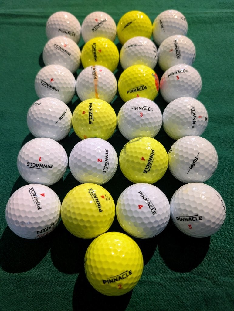 25 Stuks Pinnacle Rush Golfballen, Sport en Fitness, Ophalen of Verzenden, Zo goed als nieuw, Bal(len), Overige merken