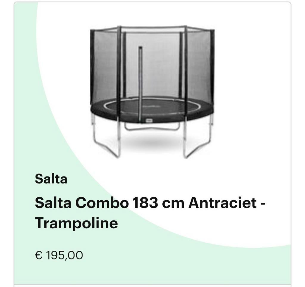 Salta Combo Trampoline 183 cm Antraciet (zonder net/rand), Ophalen of Verzenden, Gebruikt