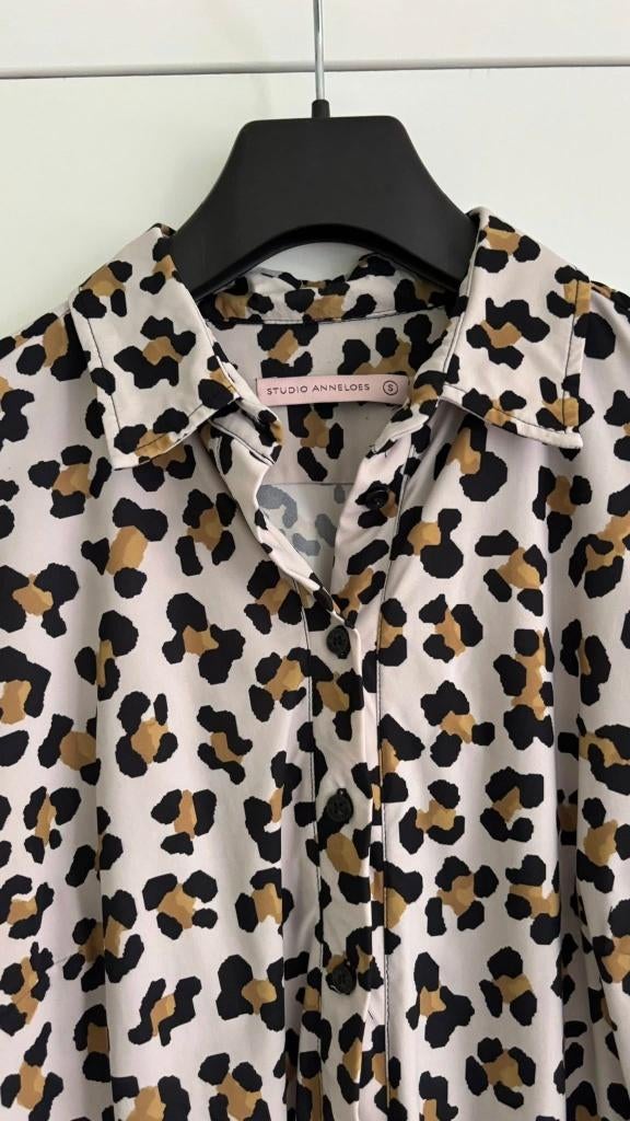 Poppy leopard travelstof blouse Studio Anneloes S 36, Studio Anneloes, Bruin, Ophalen of Verzenden, Zo goed als nieuw