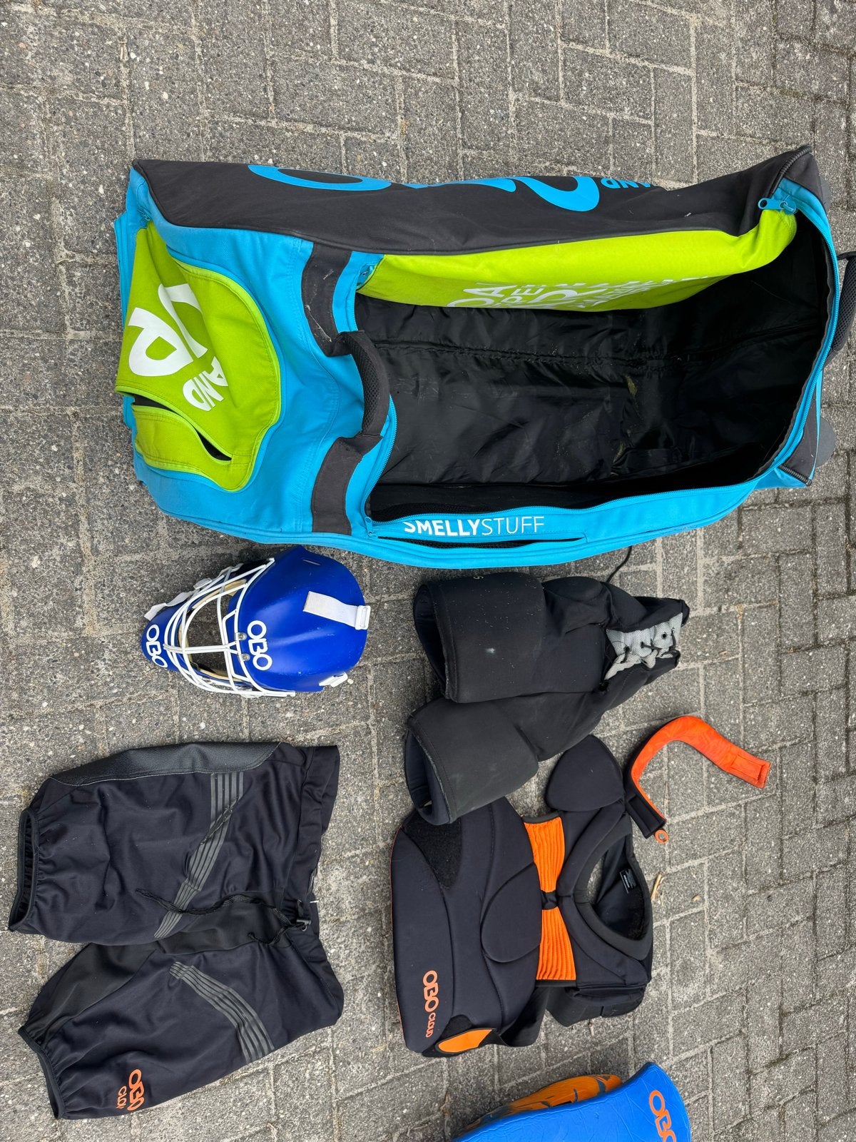 Complete keepersuit hockey met tas - OBO Cloud/Grays, Ophalen, Gebruikt, Kleding