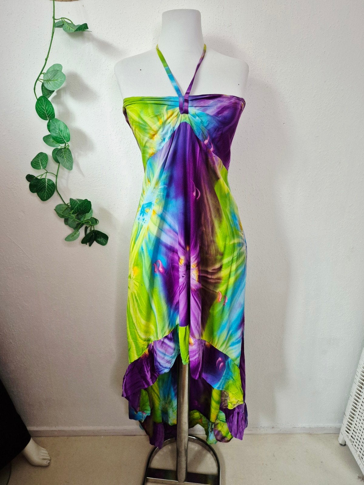 Festival tie dye jurk allsize S-L, Maat 42/44 (L), Festival, Ophalen of Verzenden, Zo goed als nieuw