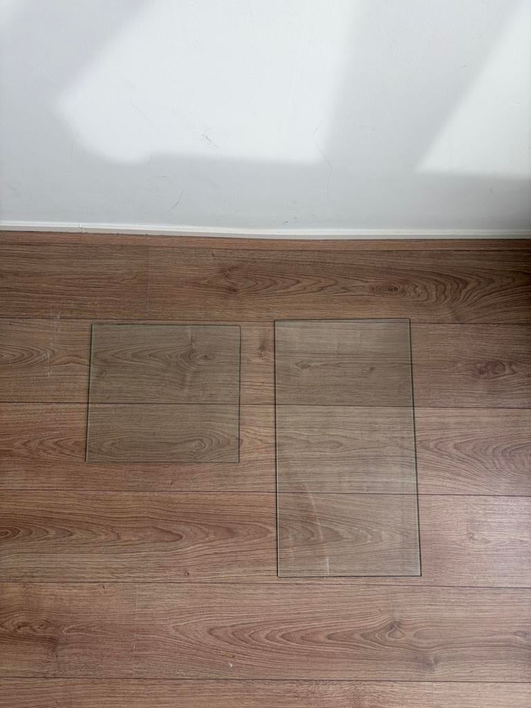 5 glazen platen 56 x 31 cm, Ophalen, Zo goed als nieuw, Minder dan 80 cm, Glasplaat
