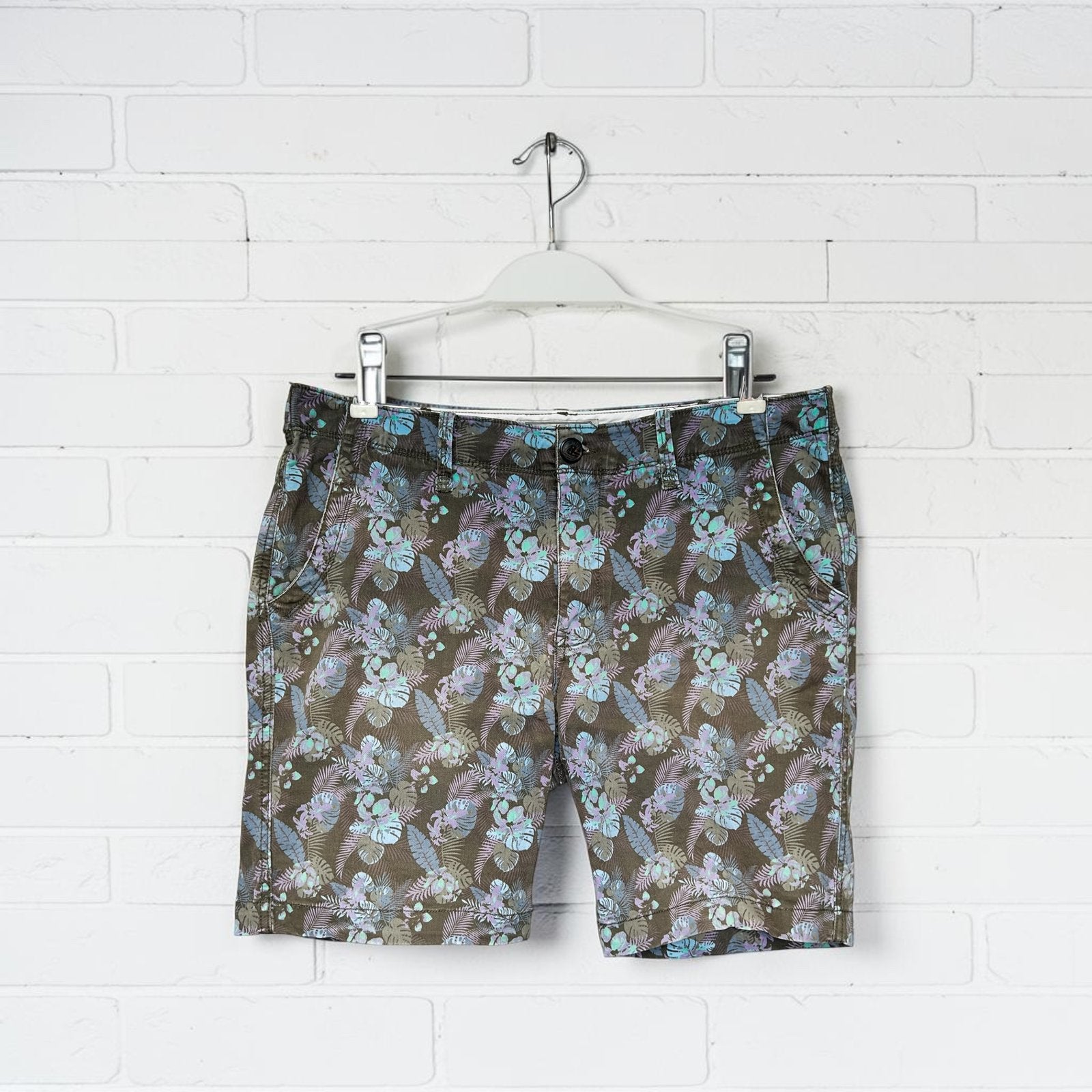 Petrol Industries Shorts Maat L Bruin Pastel Bladeren Print, Verzenden, Maat 42/44 (L), Pi, Zo goed als nieuw