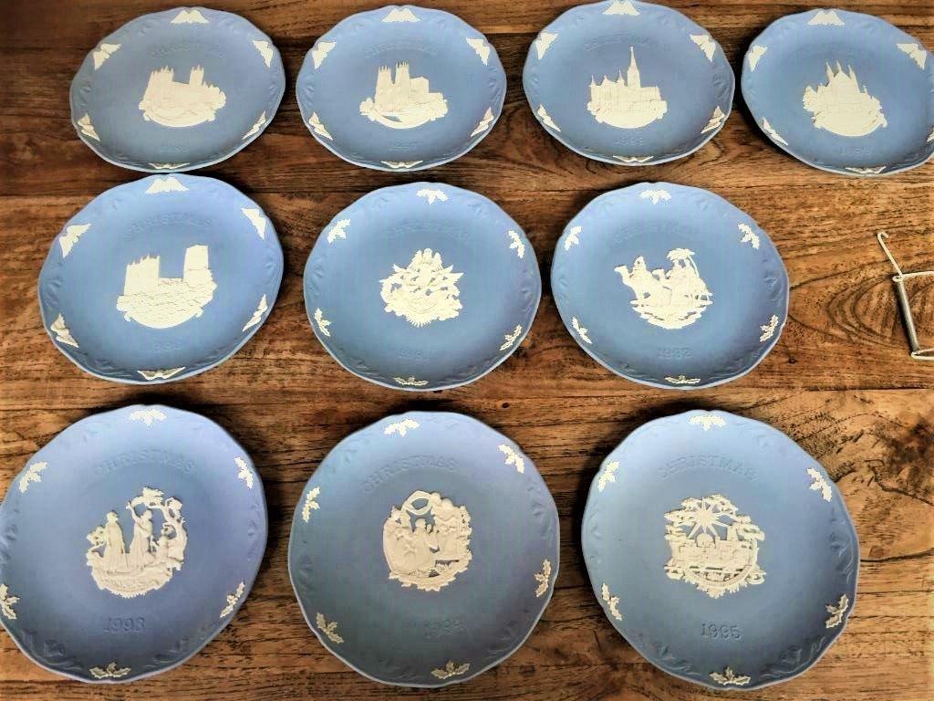 Wedgewood Jasperware kerstborden 1986 - 1994, Overige typen, Ophalen of Verzenden, Zo goed als nieuw, Wedgwood