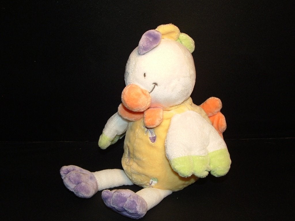 NICOTOY KIP HAAN VELOURS GEEL/WIT MET ORANJE SNAVEL, Ophalen of Verzenden, Nieuw, Overige typen