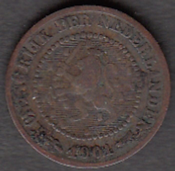 Nederland halve cent 1901 Wilhelmina Sch. 1003 in munthouder, Postzegels en Munten, Munten | Nederland, Ophalen of Verzenden, Koningin Wilhelmina
