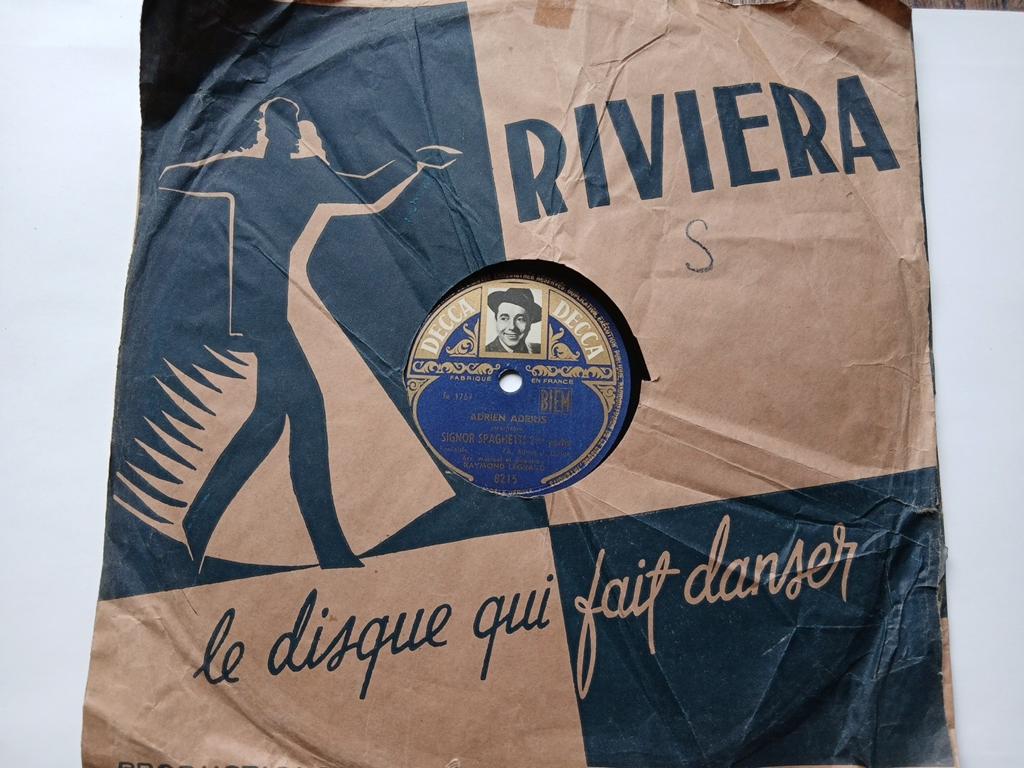 Antieke Franse DECCA bakeliet / 78 toeren plaat – Signor Spa, Ophalen of Verzenden