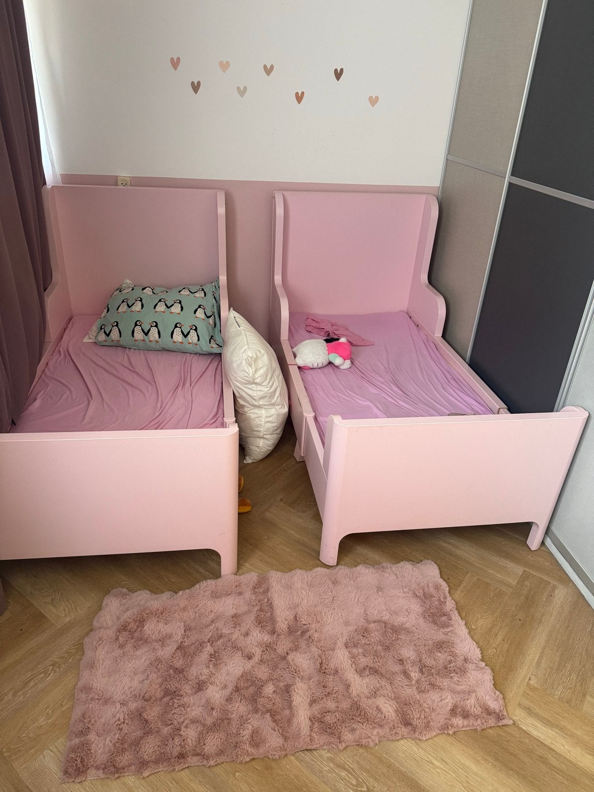 Twee roze kinderbedden - perfect voor een tweeling of broer/, Kinderen en Baby's, Ophalen of Verzenden, Gebruikt, 160 tot 180 cm
