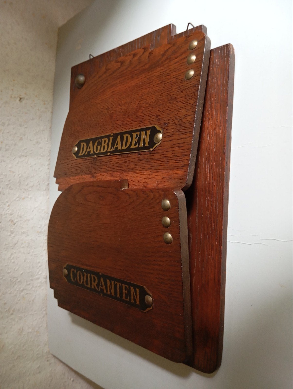 Jugendstil Art Deco wand krantenbak dagblad houder, Ophalen of Verzenden, Zo goed als nieuw