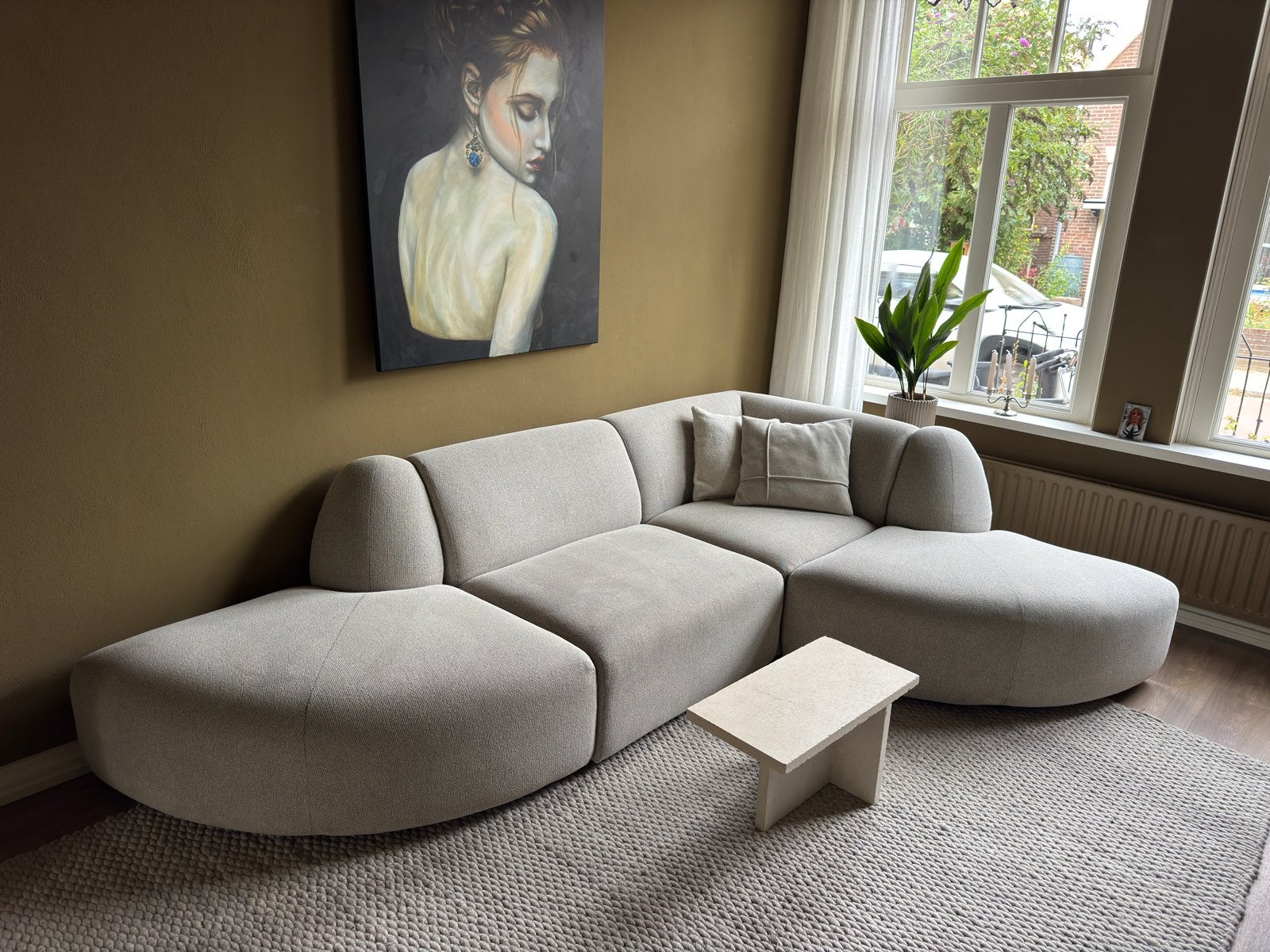 HK Living Jax modulaire hoekbank lichtgrijs, geimpregneerd
