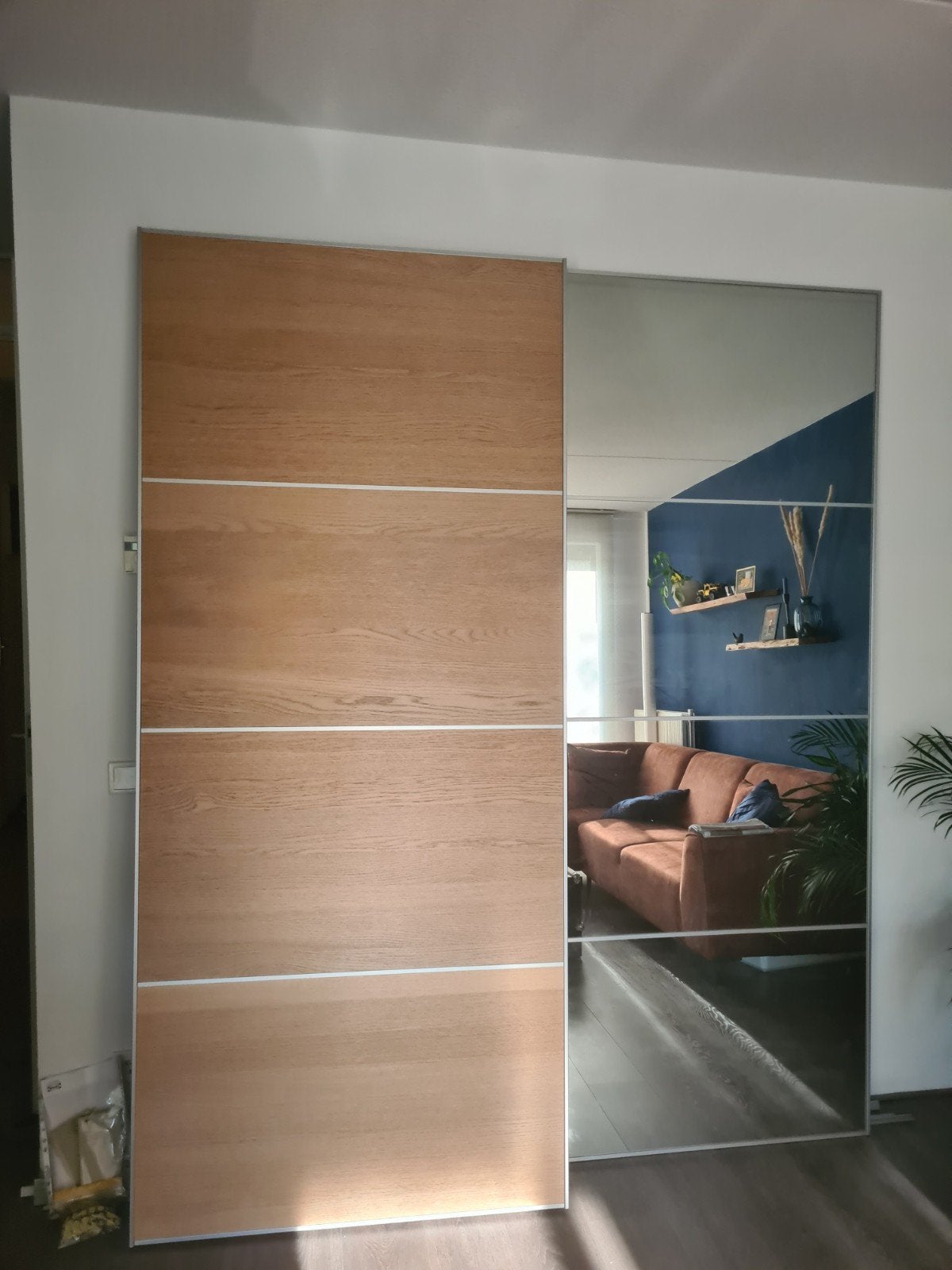 PAX Kastdeuren: 1 Houtlook, 1 Spiegel (236x101 cm), Huis en Inrichting, Kasten | Kledingkasten, Ophalen, 50 tot 100 cm, 200 cm of meer