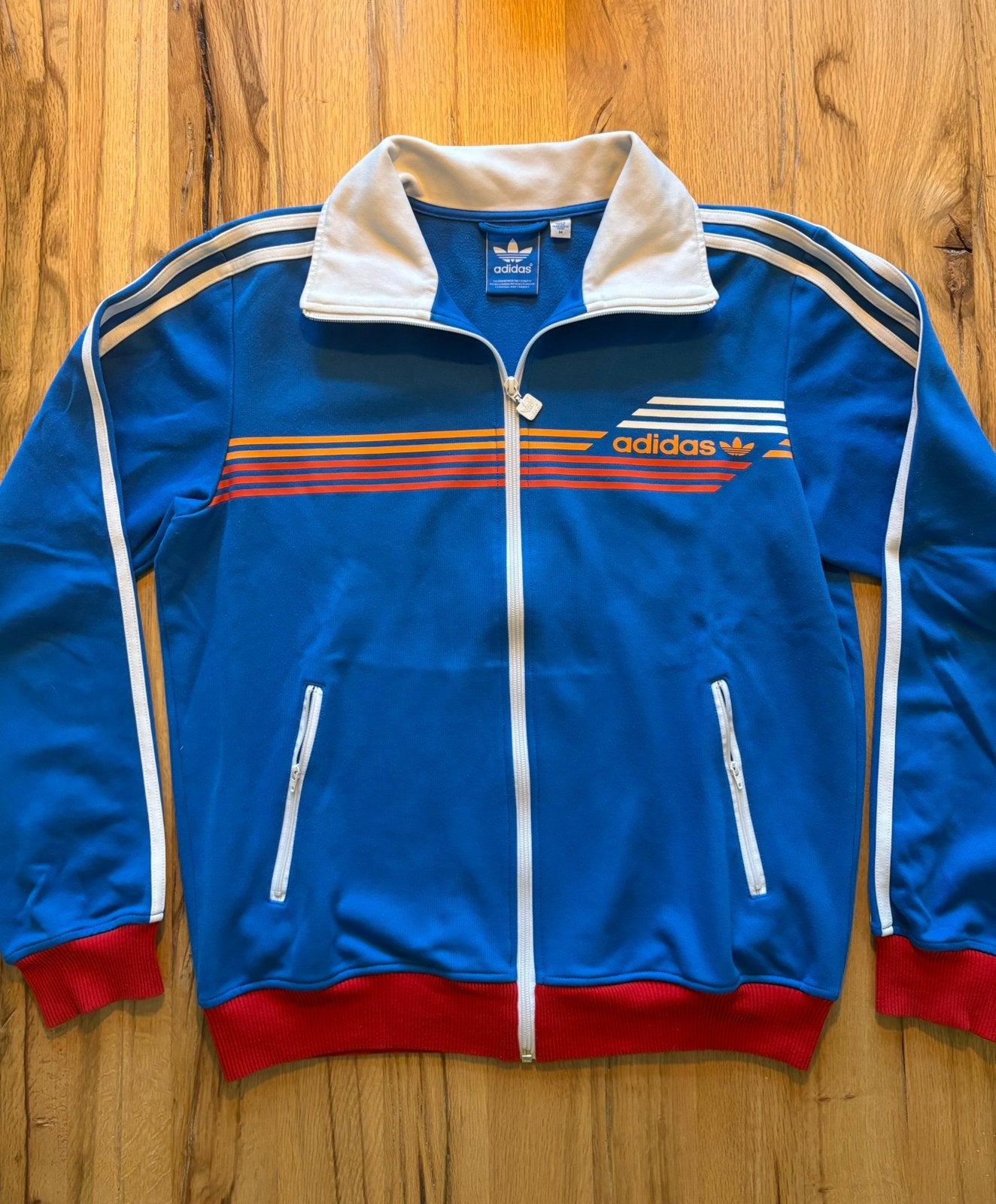 Adidas vintage trainingsjack maat M, Gedragen, Algemeen, Verzenden, Maat 48/50 (M)